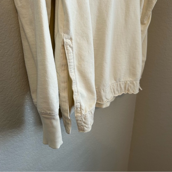Aerie Women’s Sunwashed Desert Oversized Hoodie w/ Side Slits in Cream, X-Small - Picture 4 of 8